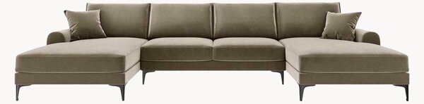 Panoramiczna sofa narożna o wyglądzie aksamitu Madara (6-osobowa)