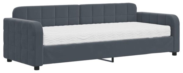 Sofa z materacem do spania, ciemnoszara, 80x200 cm, aksamit