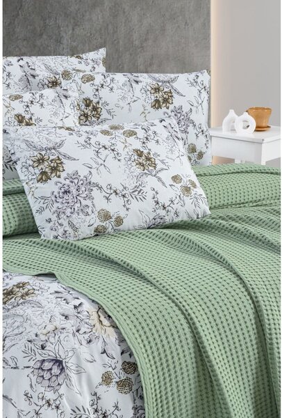 Zielona bawełniana narzuta 220x240 cm Waffle – Mila Home