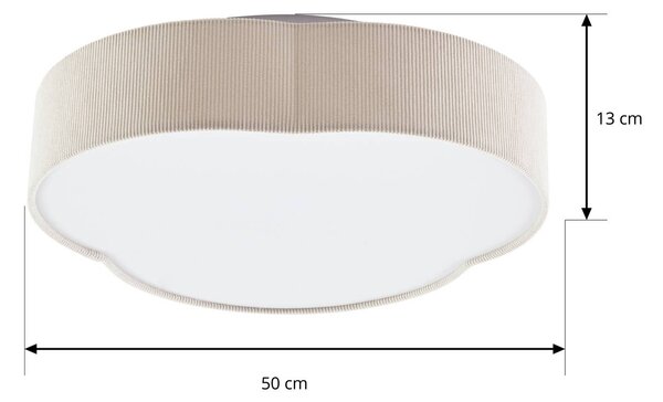 Lampa sufitowa Winona Lindby, możliwość ściemniania, kremowy / amber, salon / jadalnia, tkanina / materiał / jedwab