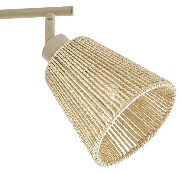 Reflektor sufitowy Lindby Anuva, 86 cm, 5-punktowa, beżowy, papierowy Anuva Lindby, możliwość ściemniania, kremowy / amber, salon / jadalnia, papier / lunolit / lunopal, dworkowy / rustykalny