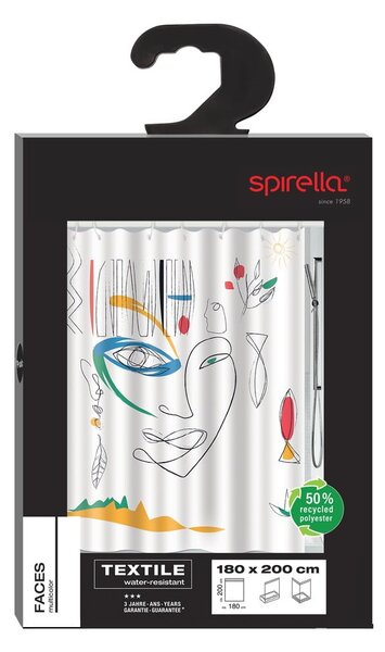 Zasłona prysznicowa 180x200 cm Faces – Spirella
