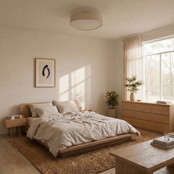Lampa sufitowa Winona Lindby, możliwość ściemniania, kremowy / amber, salon / jadalnia, tkanina / materiał / jedwab