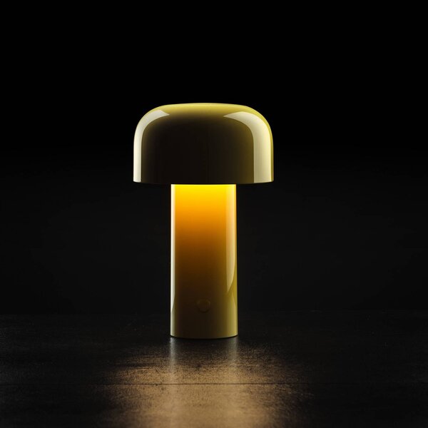 FLOS Lampa stołowa Flos LED z akumulatorem Bellhop, żółta, 21 cm, ściemniana, IP54 możliwość ściemniania, żółty / pomarańczowy, salon / jadalnia, tworzywo sztuczne, design