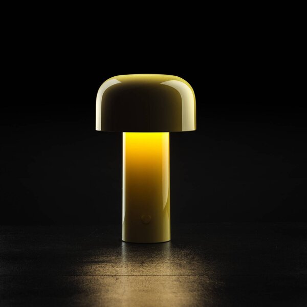 FLOS Lampa stołowa Flos LED z akumulatorem Bellhop, żółta, 21 cm, ściemniana, IP54 możliwość ściemniania, żółty / pomarańczowy, salon / jadalnia, tworzywo sztuczne, design