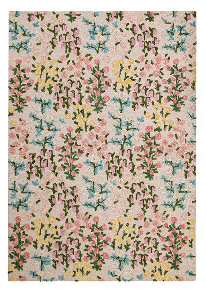 Kremowy wełniany dywan tkany ręcznie 160x230 cm Emilia Floral – Flair Rugs