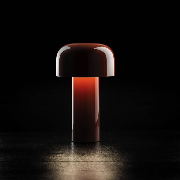 FLOS Lampa stołowa LED z akumulatorem Bellhop, czerwona, 21 cm, ściemniana, IP54 możliwość ściemniania, czerwony, salon / jadalnia, tworzywo sztuczne, design