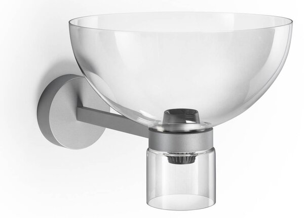 FLOS Kinkiet Nocturne Bowl, możliwość ściemniania, chromowy / srebrny, przedpokój, aluminium, design