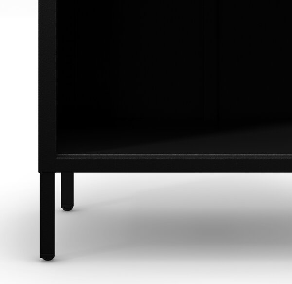 Regał płytki otwarty na książki na nóżkach czarny, 500x1800x350 mm: MARIO Modern