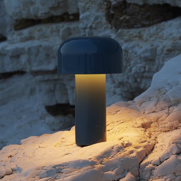 FLOS Lampa stołowa Flos LED z akumulatorem Bellhop, niebieska, 21 cm, ściemniana, możliwość ściemniania, niebieski, salon / jadalnia, tworzywo sztuczne, design