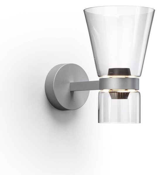 FLOS Kinkiet Nocturne Cone, możliwość ściemniania, chromowy / srebrny, salon / jadalnia, aluminium, design