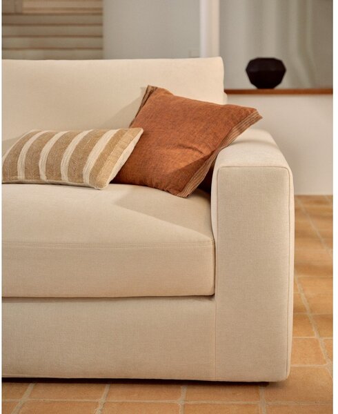 Beżowa sofa z tkaniny szenilowej 220 cm Alea – Kave Home