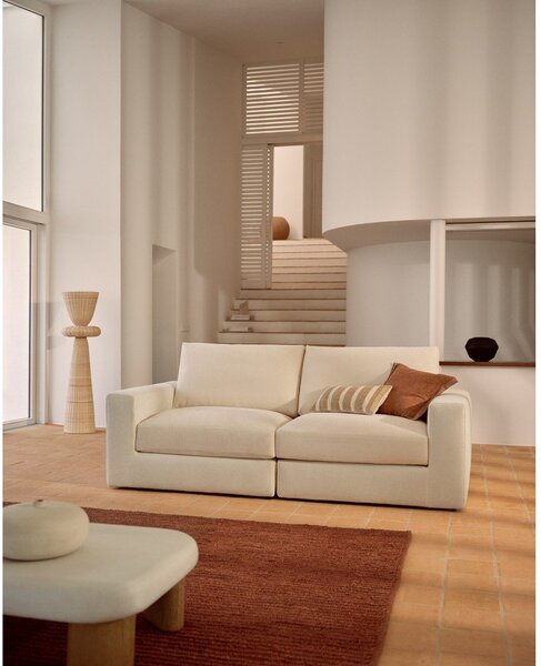 Beżowa sofa z tkaniny szenilowej 220 cm Alea – Kave Home
