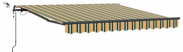 Markiza wysuwana Zielony i żółty 350 x 250 cm Poliester