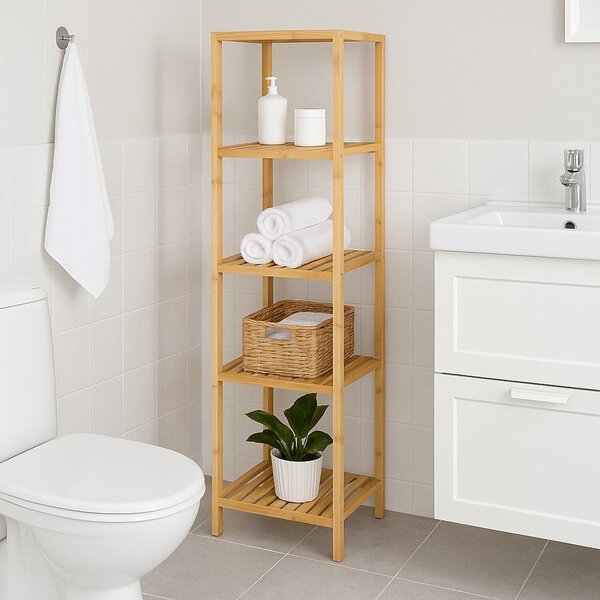 Bambusowy regał łazienkowy w naturalnym kolorze 37x140 cm Skaren – Bonami Essentials