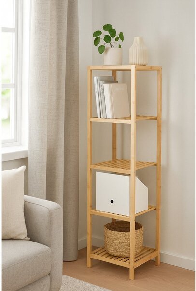 Bambusowy regał łazienkowy w naturalnym kolorze 37x140 cm Skaren – Bonami Essentials