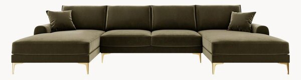 Panoramiczna sofa narożna o wyglądzie aksamitu Madara (6-osobowa)