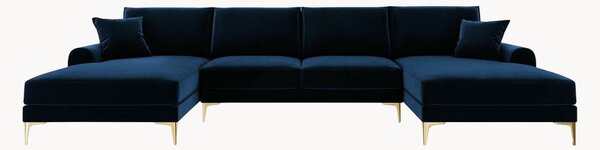 Panoramiczna sofa narożna o wyglądzie aksamitu Madara (6-osobowa)