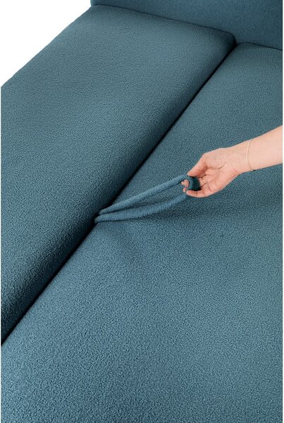 Niebieska rozkładana sofa z materiału bouclé 247 cm Quinoa – Bonami Selection