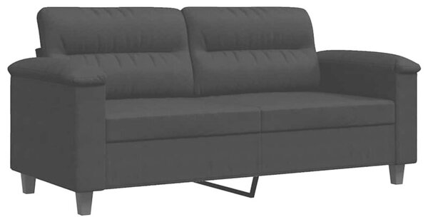Sofa 2-osobowa, czarna, 140 cm, tapicerowana mikrofibrÄ