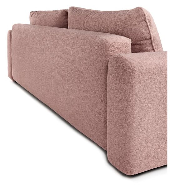 Jasnoróżowa rozkładana sofa z materiału bouclé 247 cm Quinoa – Bonami Selection
