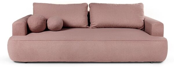 Jasnoróżowa rozkładana sofa z materiału bouclé 247 cm Quinoa – Bonami Selection