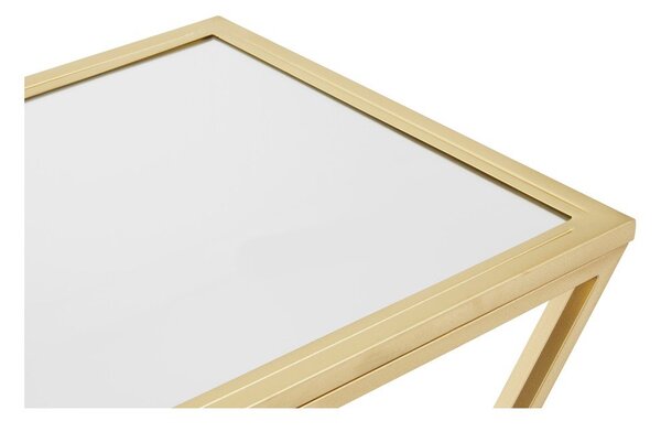 Konsola w kolorze złota ze szklanym blatem 40x120 cm Farran – Premier Housewares