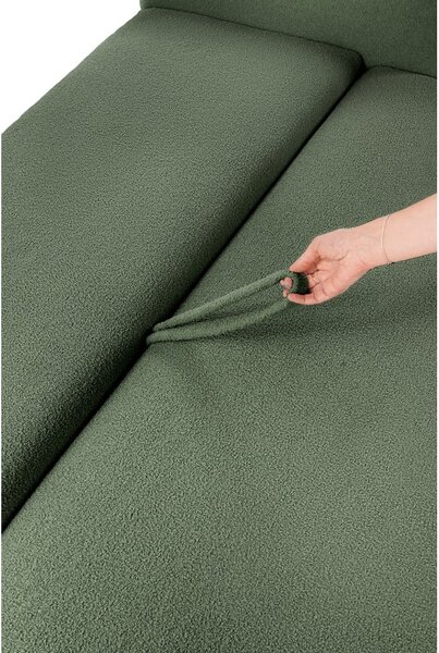 Zielona rozkładana sofa z materiału bouclé 247 cm Quinoa – Bonami Selection