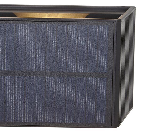 Zewnętrzna lampa ścienna czarna zintegrowana LED 2-punktowa IP65 Solarna - Christof