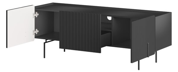 Szafka RTV Malmi 150 cm - czarny mat / czarne nóżki