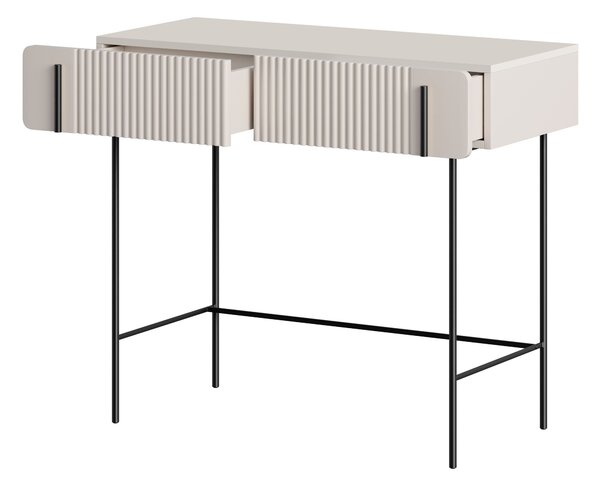 Toaletka Malmi 100 cm z szufladami - kaszmir / czarne nóżki
