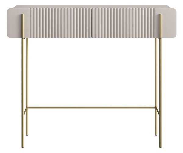 Toaletka Malmi 100 cm z szufladami - kaszmir / złote nóżki