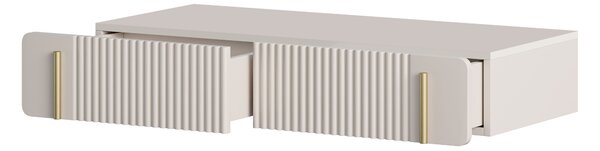 Toaletka Malmi 100 cm wisząca z szufladami - kaszmir / złoty