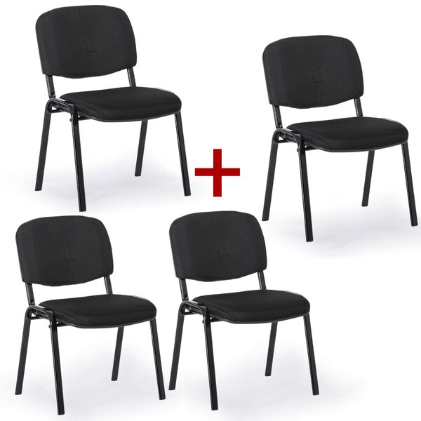 Krzesło konferencyjne VIVA PLUS 3+1 GRATIS - czarne nogi, czarne