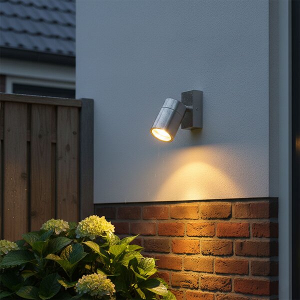 Lampa ścienna zewnętrzna stal IP44 obrotowa i pochylna - Solo