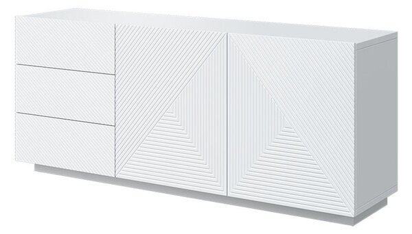 Komoda Asha z szufladami i ryflowanym frontem 167 cm - biały mat