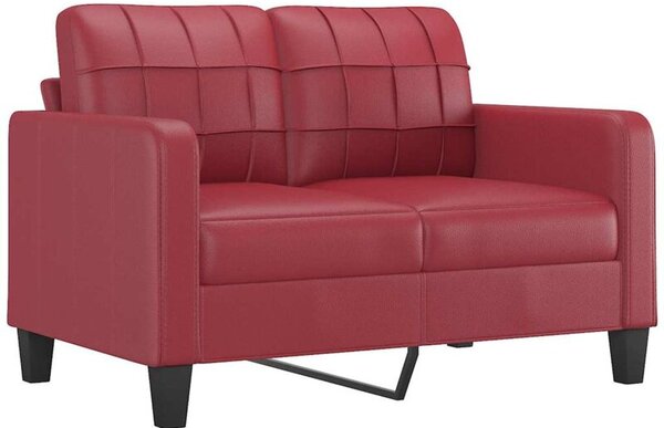 Sofa, 2-osobowa winna czerwieÅ, 120 cm, sztuczna skÃ³ra