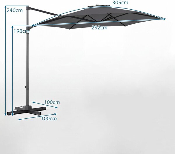 Parasol ogrodowy z wysięgnikiem