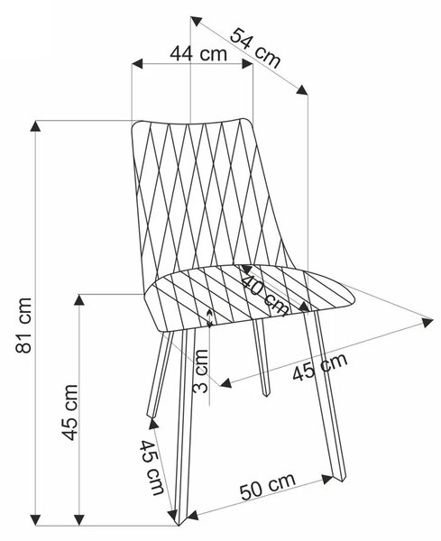Popielate tapicerowane metalowe krzesło W1-B28