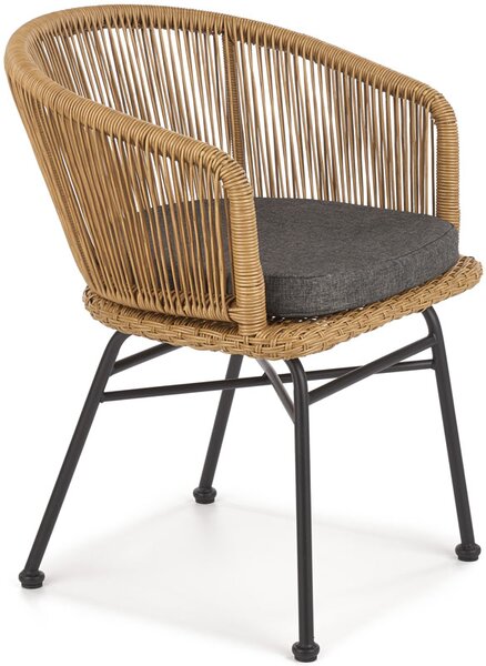 Krzesło z poduszką z technorattanu K400 - naturalny