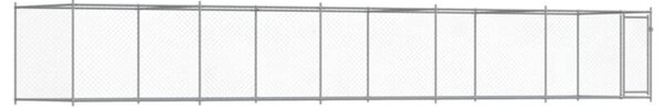Klatka dla psa, z drzwiami, szara, 10x2x1,5 m, stal