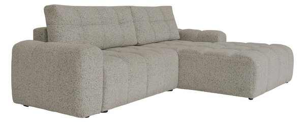 Jasnobrązowy rozkładany narożnik modułowy ze schowkiem (prawostronny) Lulu – Miuform