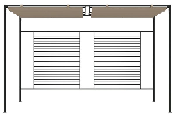 Altana ogrodowa ze zwijanym dachem, 3x4x2,3 m, taupe, 180 g/m²