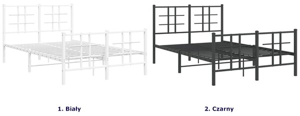Białe industrialne łóżko metalowe 120x200 cm B8-F44