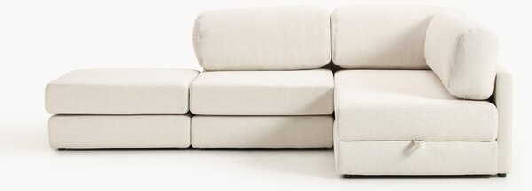 Narożna sofa rozkładana Bouclé z miejscem do przechowywania Ladina