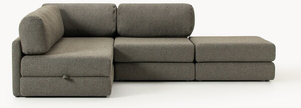 Narożna sofa rozkładana Bouclé z miejscem do przechowywania Ladina