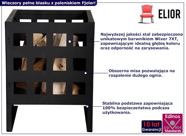 Stalowe nowoczesne palenisko ze stali - Fjoler