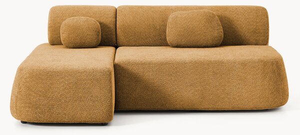 Narożna sofa rozkładana Teddy-Bouclé z miejscem do przechowywania Pao