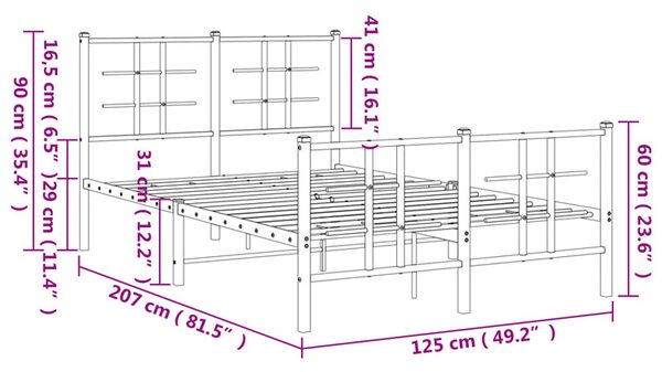 Białe industrialne łóżko metalowe 120x200 cm B8-F44