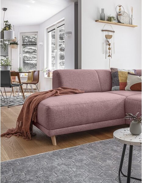 Różowy rozkładany/ze schowkiem narożnik (lewostronny/w kształcie litery L) Classy Sophie – Miuform